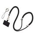 Polyester Phone Lanyard Adjustable 5mm Neck Strap Crossbody Cell Phone Strap with Patch