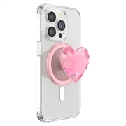 PopSockets Round MagSafe PopGrip Expanding Stand & Grip - Crystal Heart / Pink