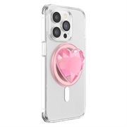 PopSockets Round MagSafe PopGrip Expanding Stand & Grip - Crystal Heart / Pink