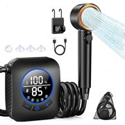 Portable Camping Shower with Smart LCD Display and 5 Pressure Settings - 8000mAh