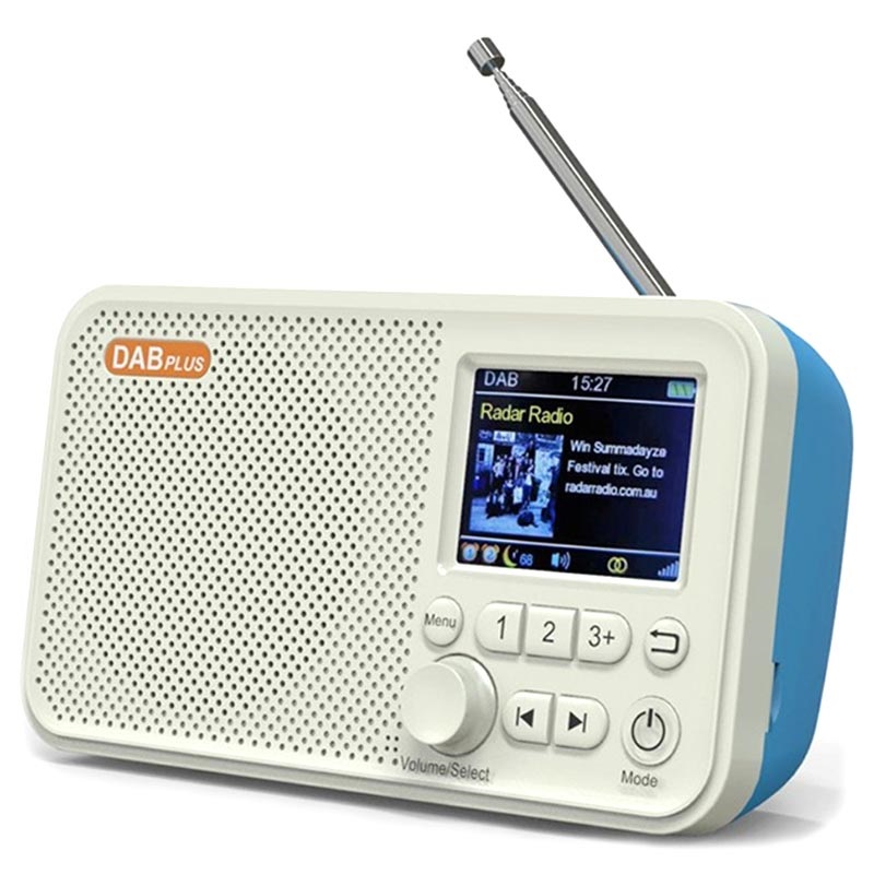 Portable DAB Radio & Bluetooth Speaker C10 White / Blue