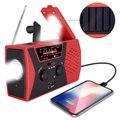 Portable Emergency Radio with Hand Crank and SOS Alarm - Red