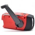 Portable Hand Crank Solar Radio with LED Flashlight - Red