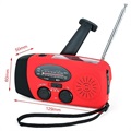 Portable Hand Crank Solar Radio with LED Flashlight - Red