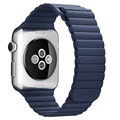 Apple Watch Series 7/SE/6/5/4/3/2/1 Premium Leather Strap - 45mm/44mm/42mm - Blue