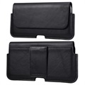 Premium Universal Horizontal Holster Leather Case - 6.7" - Black