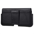 Premium Universal Horizontal Holster Leather Case - 6.1" - Black