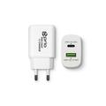 Prio PWC-1204 Fast Wall Charger - 25W PD USB-C, 18W QC3.0 USB-A - White