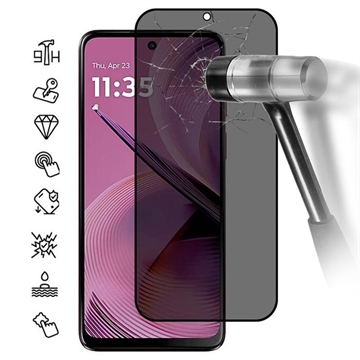 Motorola Moto G55 Privacy Full Cover Tempered Glass Screen Protector - Black Edge