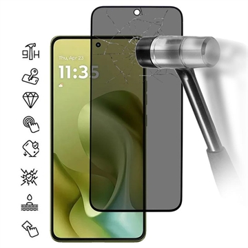 Motorola Moto G86/G86 Power Privacy Full Cover Tempered Glass Screen Protector - Black Edge