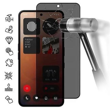 Nothing Phone (3a)/(3a) Pro Privacy Full Cover Tempered Glass Screen Protector - Black Edge
