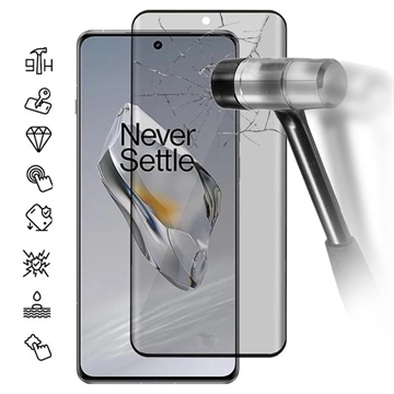 OnePlus 12 Privacy Full Cover Tempered Glass Screen Protector - Black Edge