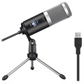 Professional USB Condenser Microphone with Tripod Stand AK-5 - Black