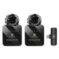 Puluz PU648B Dual Wireless Lavalier Microphone with Type-C Receiver - 2 Pcs. - Black