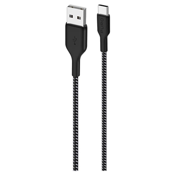 Puro Fabric Ultra-Strong USB-A / USB-C Cable - 2m, 30W - Black