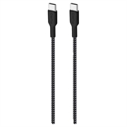 Puro Fabric Ultra-Strong USB-C / USB-C Cable - 1.2m, 30W - Black