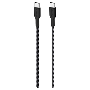 Puro Fabric Ultra-Strong USB-C / USB-C Cable - 1.2m, 30W - Black
