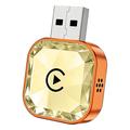 Q1AS Diamond Cut 4-in-1 Wireles Android Auto and CarPlay Adapter - Gold / Orange