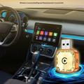 Q1AS Diamond Cut 4-in-1 Wireles Android Auto and CarPlay Adapter - Gold / Orange