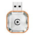 Q1AS Diamond Cut 4-in-1 Wireles Android Auto and CarPlay Adapter - Silver / Orange
