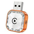 Q1AS Diamond Cut 4-in-1 Wireles Android Auto and CarPlay Adapter - Silver / Orange