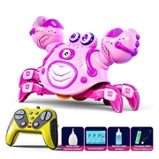 Q227 RC Mecha Crab Robot for Kids with Bubble Spray, Music - Pink