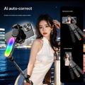 Q34 AI Anti-Shake Selfie Stick Gimbal Stabilizer with RGB Beauty Light - Black