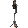 Q34 AI Anti-Shake Selfie Stick Gimbal Stabilizer with RGB Beauty Light - Black