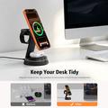 Q36 3-in-1 Magnetic Wireless Charging Stand - Black