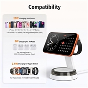 Q36 3-in-1 Magnetic Wireless Charging Stand - White