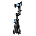 Q37 AI Gimbal Stabilizer Selfie Stick with RGB Beauty Light - Black