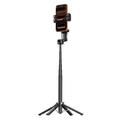 Q37 AI Gimbal Stabilizer Selfie Stick with RGB Beauty Light - Black