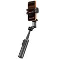 Q37 AI Gimbal Stabilizer Selfie Stick with RGB Beauty Light - Black