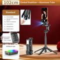Q37 AI Gimbal Stabilizer Selfie Stick with RGB Beauty Light - Black