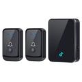 Q502 Wireless Doorbell Set with 2 Transmitters, 1 Receiver - Black