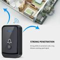 Q502 Wireless Doorbell Set with 2 Transmitters, 1 Receiver - Black