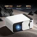 Q6 720P Android Projector with WiFi 6, HDMI/USB/AV - White