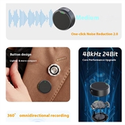 Q8 Magnetic Clip-on Wireless Microphone with USB-C Receiver - 2 Pcs. - Black