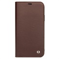 Qialino Classic iPhone 11 Wallet Leather Case - Coffee