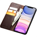 Qialino Classic iPhone 11 Wallet Leather Case - Coffee