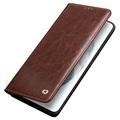 Qialino Classic Samsung Galaxy S21 5G Wallet Leather Case - Brown