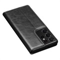 Qialino Classic Samsung Galaxy S21 Ultra 5G Wallet Leather Case - Black