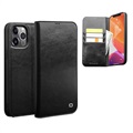 Qialino Classic iPhone 12 Pro Max Wallet Leather Case - Black