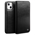 Qialino Classic iPhone 13 Mini Wallet Leather Case - Black