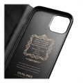 Qialino Classic iPhone 13 Mini Wallet Leather Case - Black