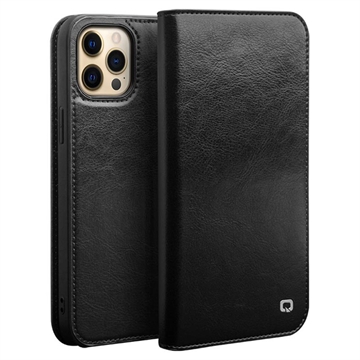 Qialino Classic iPhone 13 Pro Wallet Leather Case - Black