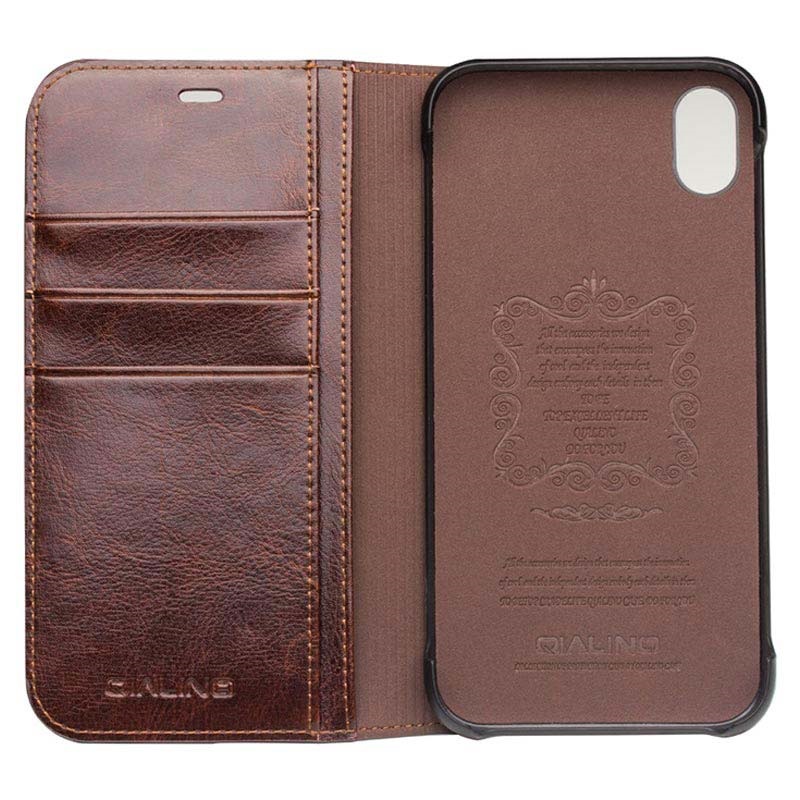 Qialino Classic iPhone XR Wallet Leather Case