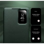 Samsung Galaxy S26 Ultra Qialino Smart View Flip Leather Case - Green