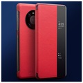 Qialino Smart View Huawei Mate 40 Pro Flip Leather Case - Red