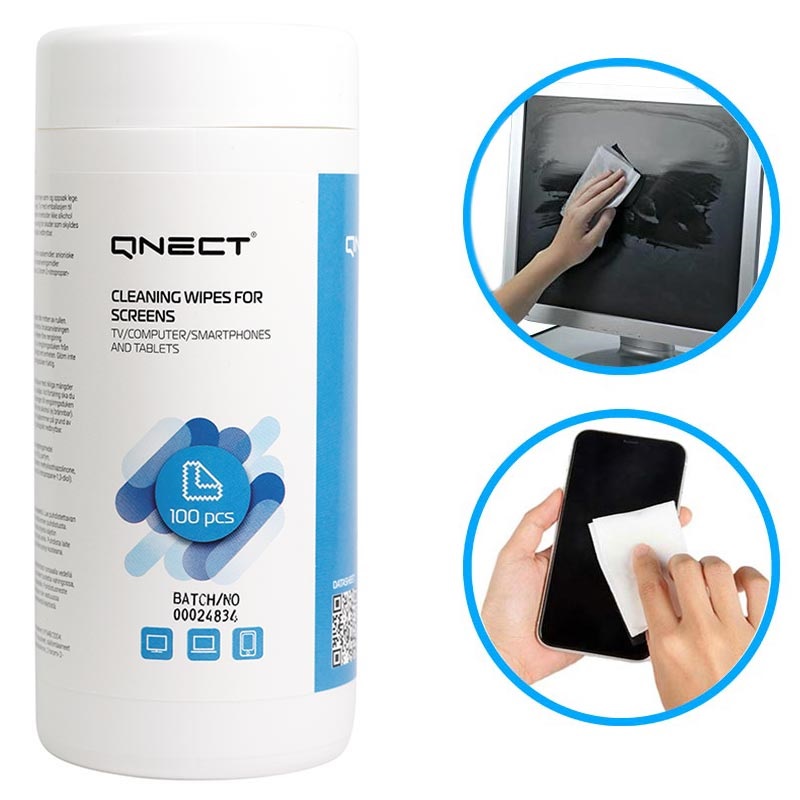 Qnect Screen Cleaning Wet Wipes 100 Pcs.
